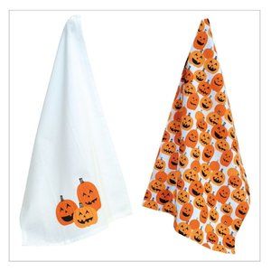 Tea Towel Set - Jack-O-Lanterns Set 2